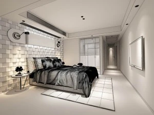 stylish master bedroom design 95 3D Model