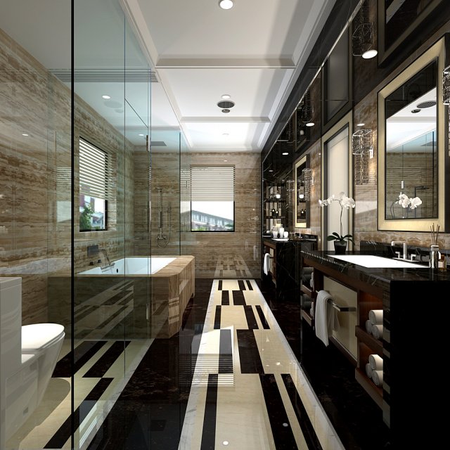 bathroom design complete model 07 Modello 3D .c4d .max .obj .3ds .fbx .stl .blend 