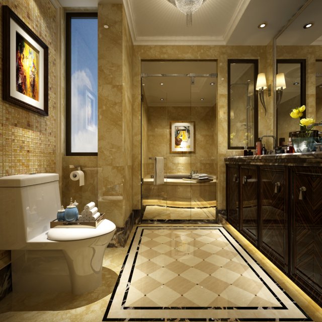 bathroom design complete model 10 Modèle 3D .c4d .max .obj .3ds .fbx .stl .blend 