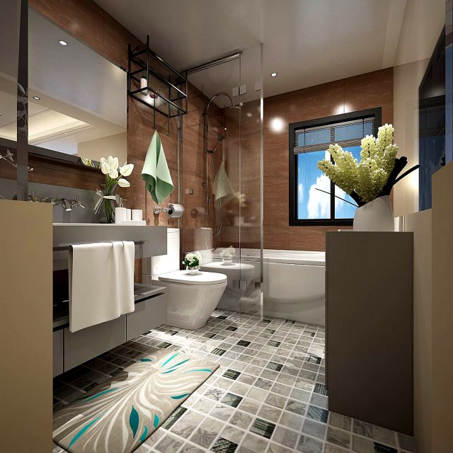 bathroom design complete model 43 3D Модель .c4d .max .obj .3ds .fbx .stl .blend 