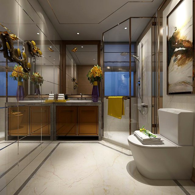 bathroom design complete model 44 3D Model .c4d .max .obj .3ds .fbx .stl .blend 