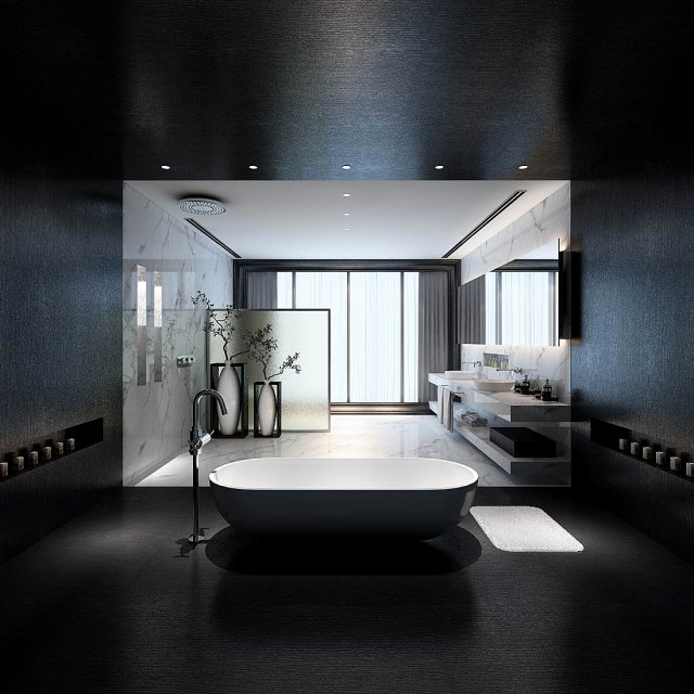 bathroom design complete model 48 3D Модель .c4d .max .obj .3ds .fbx .stl .blend 