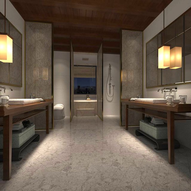 bathroom design complete model 50 3D Model .c4d .max .obj .3ds .fbx .stl .blend 