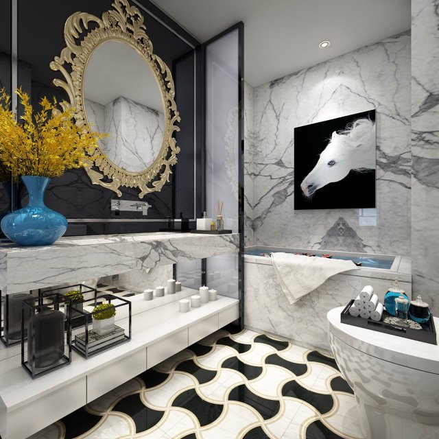 bathroom design complete model 54 3D Model .c4d .max .obj .3ds .fbx .stl .blend 