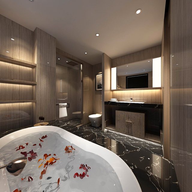 bathroom design complete model 60 3D Model .c4d .max .obj .3ds .fbx .stl .blend 