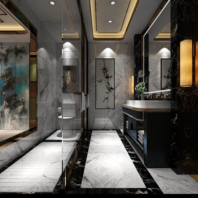 bathroom design complete model 61 Model 3D .c4d .max .obj .3ds .fbx .stl .blend 