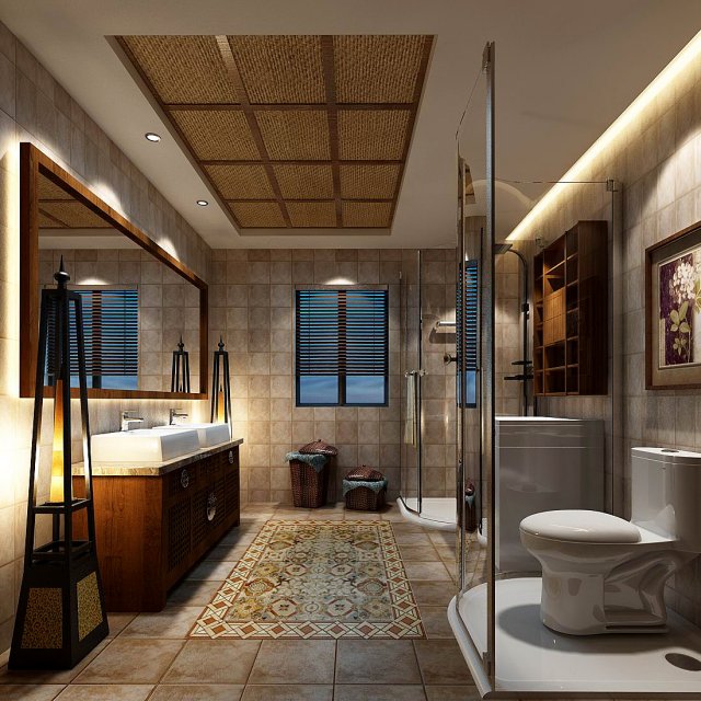 bathroom design complete model 63 3D Model .c4d .max .obj .3ds .fbx .stl .blend 