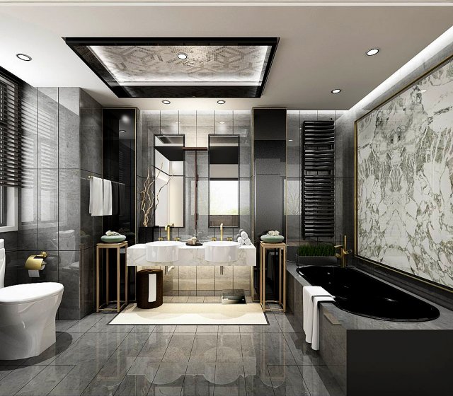 bathroom design complete model 66 Model 3D .c4d .max .obj .3ds .fbx .stl .blend 