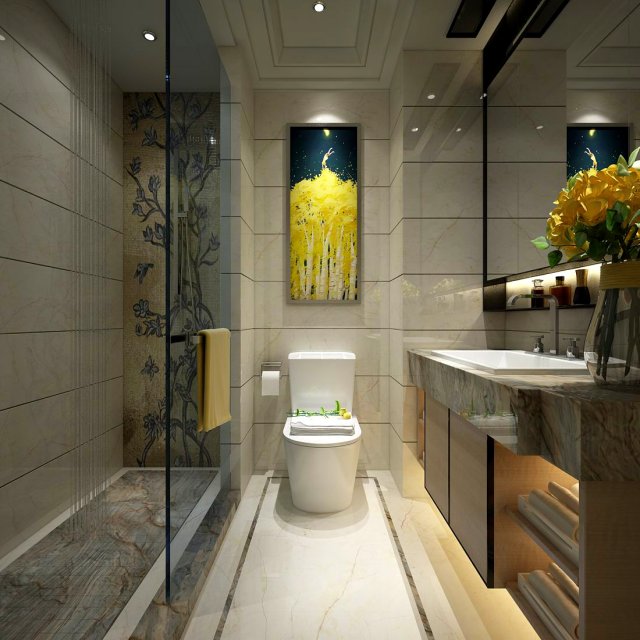 bathroom design complete model 69 3D Model .c4d .max .obj .3ds .fbx .stl .blend 