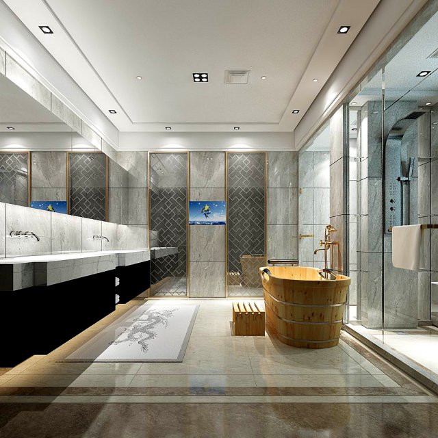 bathroom design complete model 70 3D Model .c4d .max .obj .3ds .fbx .stl .blend 