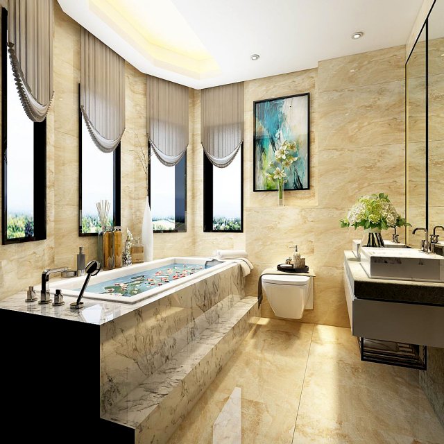 bathroom design complete model 73 3D Модель .c4d .max .obj .3ds .fbx .stl .blend 