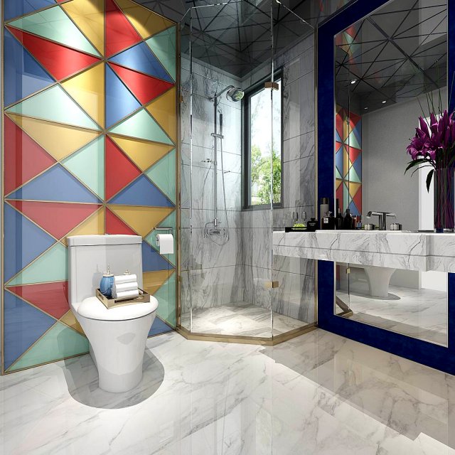bathroom design complete model 75 Model 3D .c4d .max .obj .3ds .fbx .stl .blend