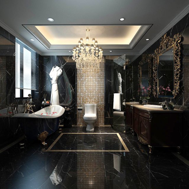 bathroom design complete model 84 3D Model .c4d .max .obj .3ds .fbx .stl .blend 