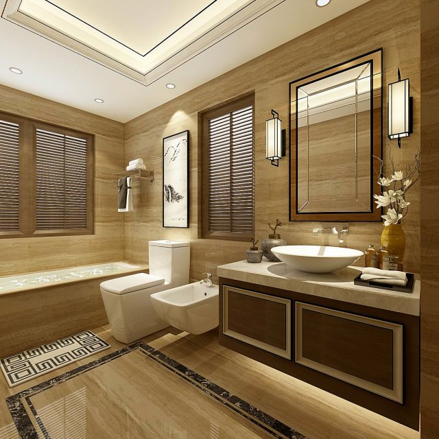 bathroom design complete model 87 Modello 3D .c4d .max .obj .3ds .fbx .stl .blend