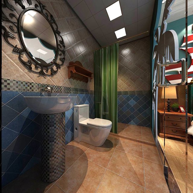bathroom design complete model 109 3D 모델 .c4d .max .obj .3ds .fbx .stl .blend