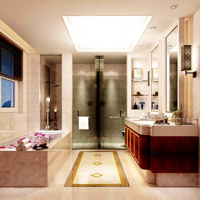 bathroom design complete model 128 3D Modell .c4d .max .obj .3ds .fbx .stl .blend 