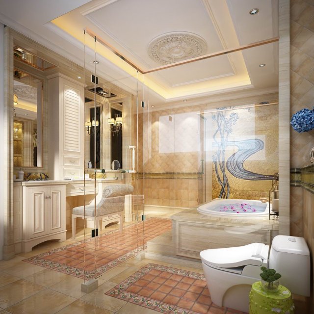 bathroom design complete model 130 3Dモデル .c4d .max .obj .3ds .fbx .stl .blend