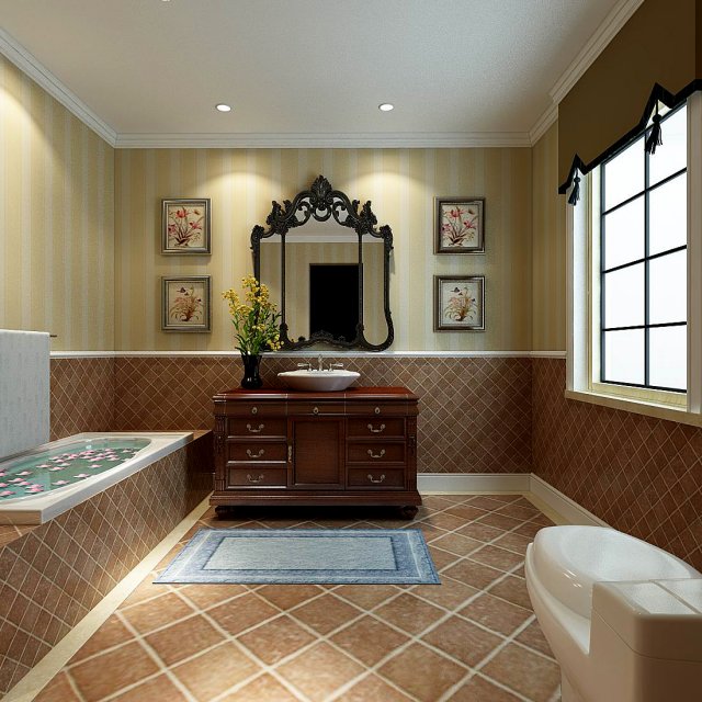 bathroom design complete model 132 3D Model .c4d .max .obj .3ds .fbx .stl .blend 