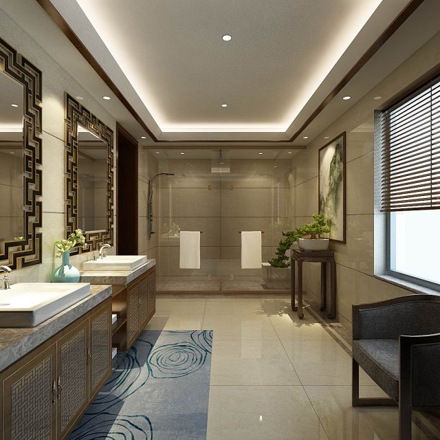 bathroom design complete model 138 3D Model .c4d .max .obj .3ds .fbx .stl .blend 