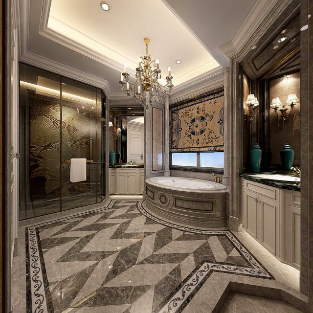 bathroom design complete model 143 3D Model .c4d .max .obj .3ds .fbx .stl .blend 