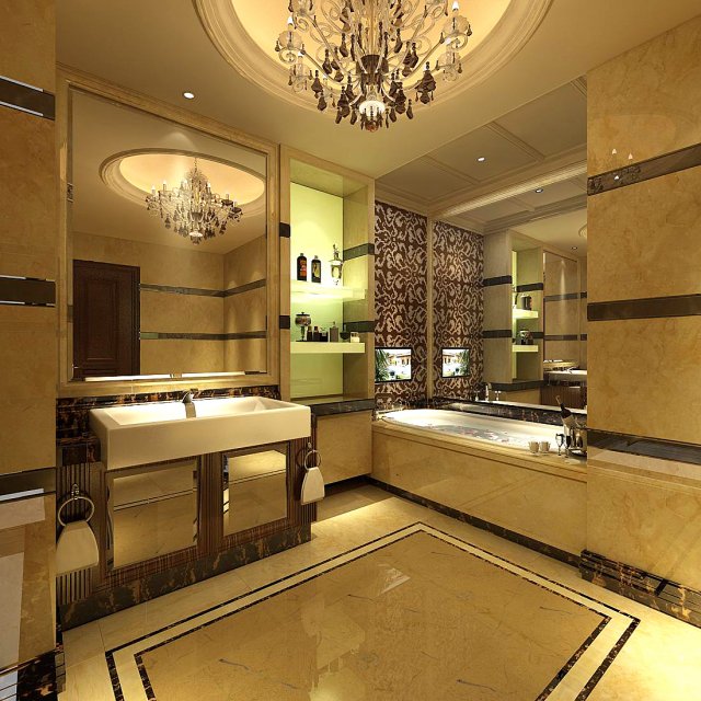 bathroom design complete model 154 Modelo 3D .c4d .max .obj .3ds .fbx .stl .blend 