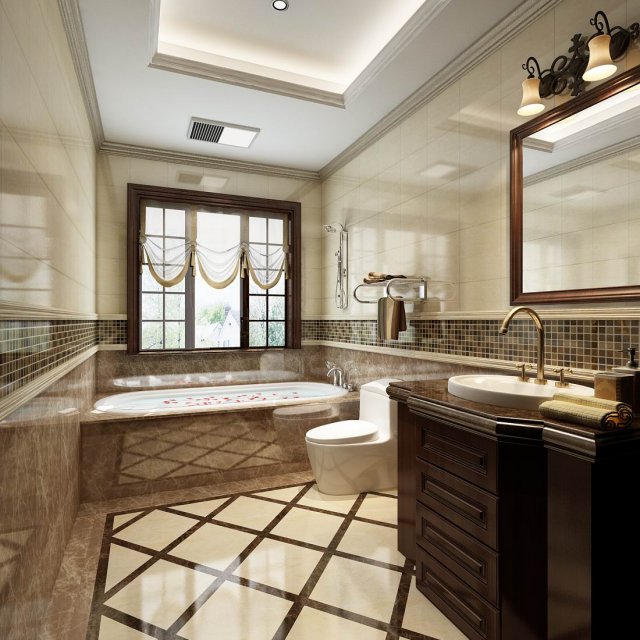 bathroom design complete model 160 Model 3D .c4d .max .obj .3ds .fbx .stl .blend 