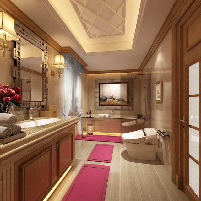 bathroom design complete model 161 3D 模型 .c4d .max .obj .3ds .fbx .stl .blend 
