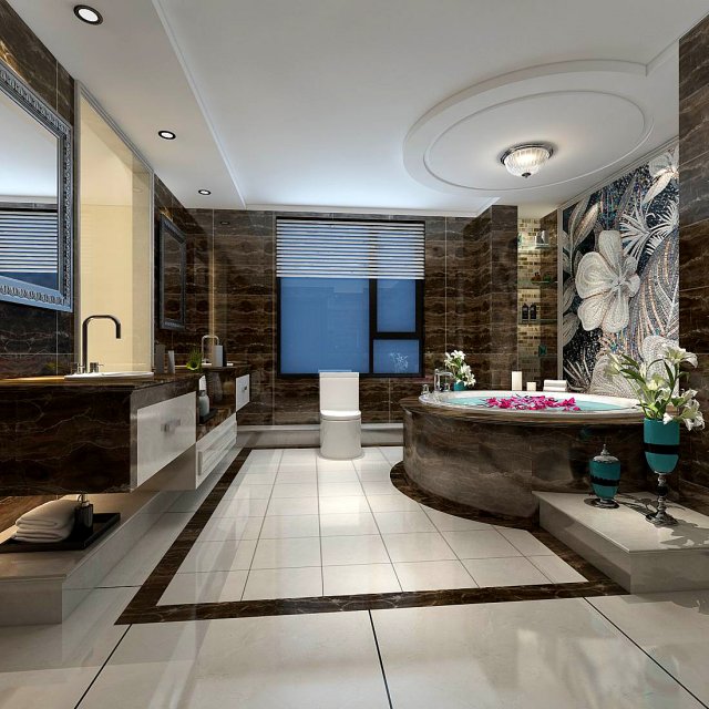bathroom design complete model 183 3D Model .c4d .max .obj .3ds .fbx .stl .blend 