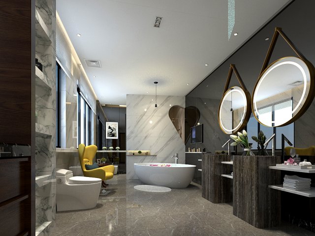 bathroom design complete model 322 3D Model .c4d .max .obj .3ds .fbx .stl .blend 