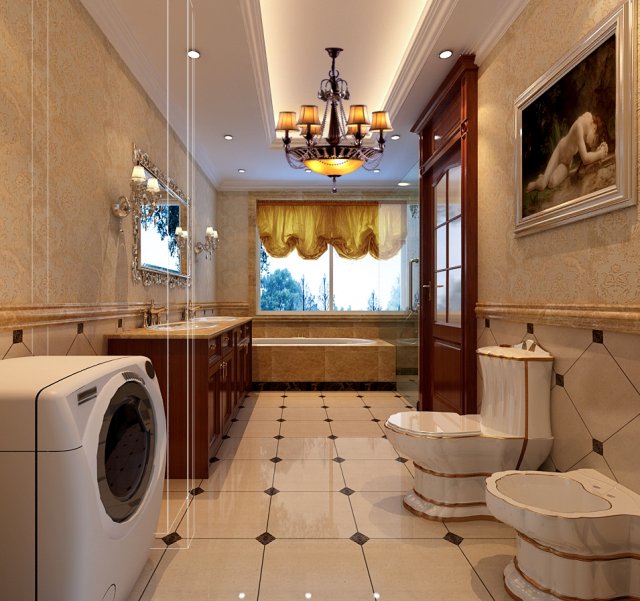 family fashion bathroom bathroom 1803 3D-Modell .c4d .max .obj .3ds .fbx .stl .blend 