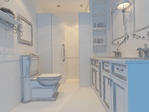the family fashion bath toilet 1807 3D Model