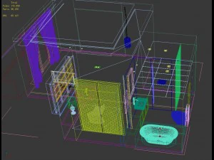 family fashion bathroom bathroom 1809 3D Model