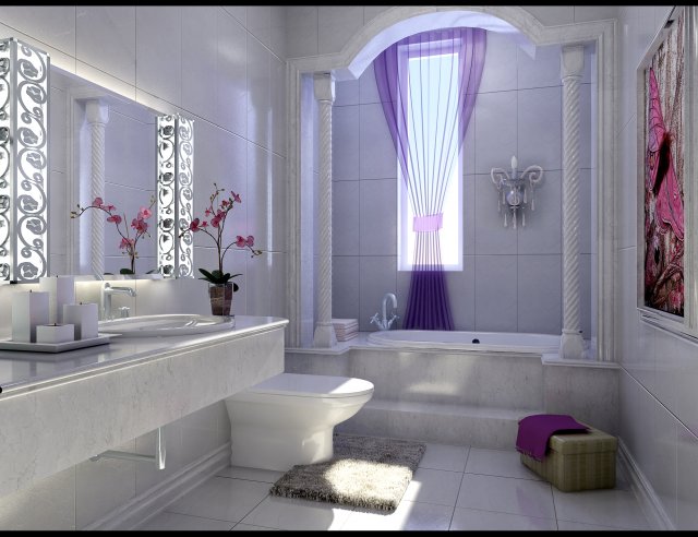 family fashion sanitary toilet 1810 Model 3D .c4d .max .obj .3ds .fbx .stl .blend 