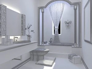 family fashion sanitary toilet 1810 3D Model