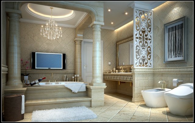 family fashion sanitary toilet 1816 3D मॉडल .c4d .max .obj .3ds .fbx .stl .blend 
