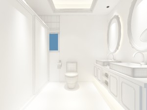 family style sanitary bath toilet 1817 3Dモデル