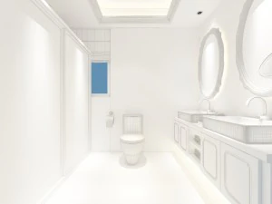 family style sanitary bath toilet 1817 3D Model