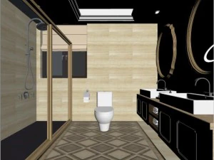 family style sanitary bath toilet 1817 3D Model