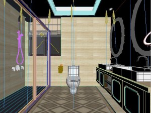 family style sanitary bath toilet 1817 3Dモデル