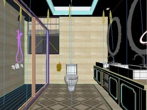 family style sanitary bath toilet 1817 3D Model