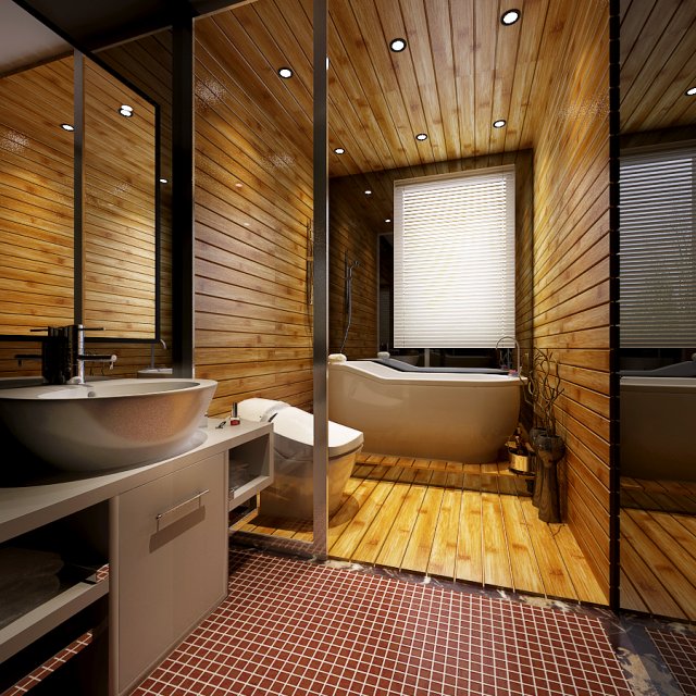family style bathroom toilet 1819 Model 3D .c4d .max .obj .3ds .fbx .stl .blend 