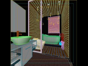 family style bathroom toilet 1819 Model 3D