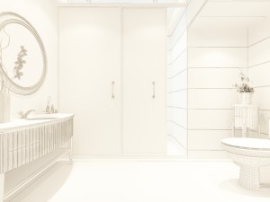 family style bathroom toilet 1820 Model 3D