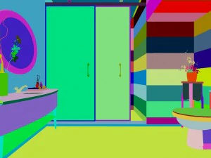 family style bathroom toilet 1820 3D Model