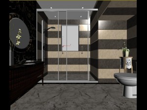 family style bathroom toilet 1820 Model 3D
