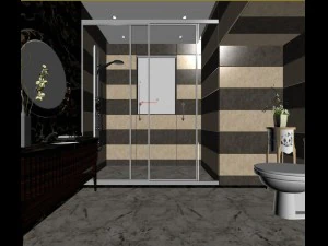family style bathroom toilet 1820 3D Model
