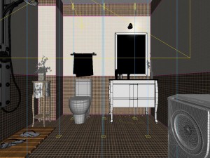 family style sanitary bath toilet 1821 Model 3D