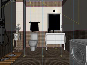 family style sanitary bath toilet 1821 3D Model