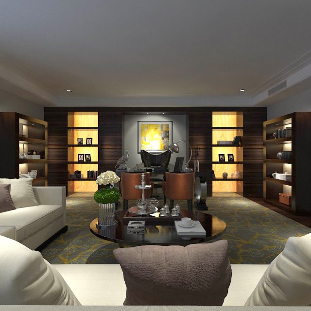 boss manager office 19 3D Model .c4d .max .obj .3ds .fbx .stl .blend 