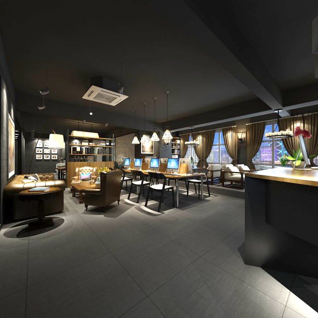 office meeting room reception hall 32 3D Model .c4d .max .obj .3ds .fbx .stl .blend 